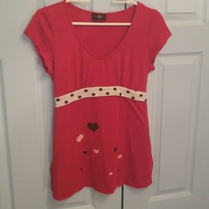 Polka dot and heart long tee